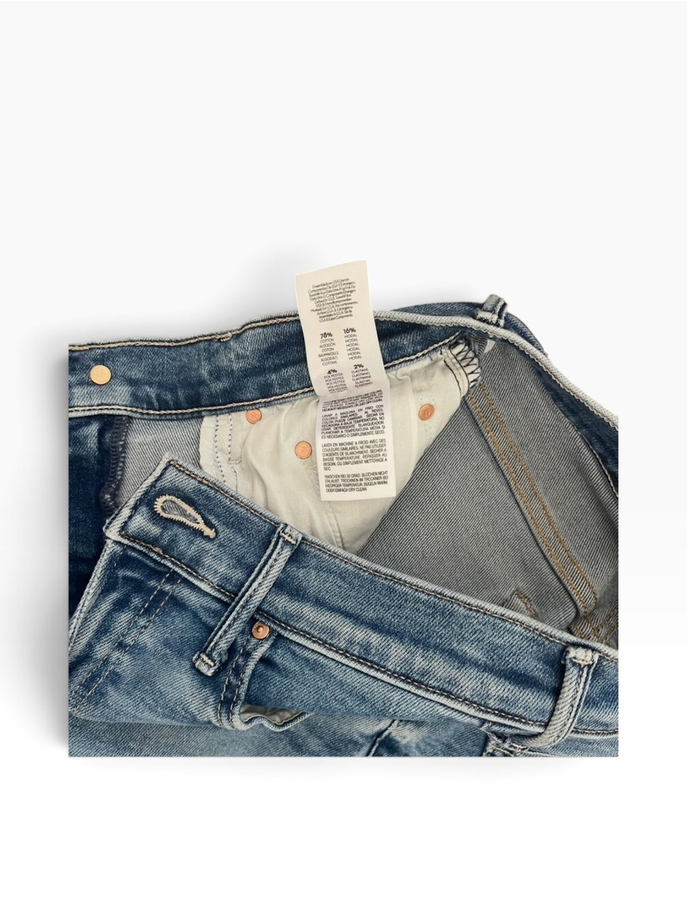 MOTHER Lil’ Insider Crop Step Fray Jeans Petite Out Of The Blue Size 27 - Picture 9 of 16